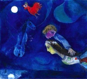 nam Marc Chagall Coq Rouge dans la Nuit, 1944 oleo sobre tela - 68.6 x 79.4 cm colecao particular